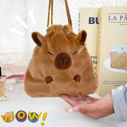 Capybara Drawstring Pouch Bag