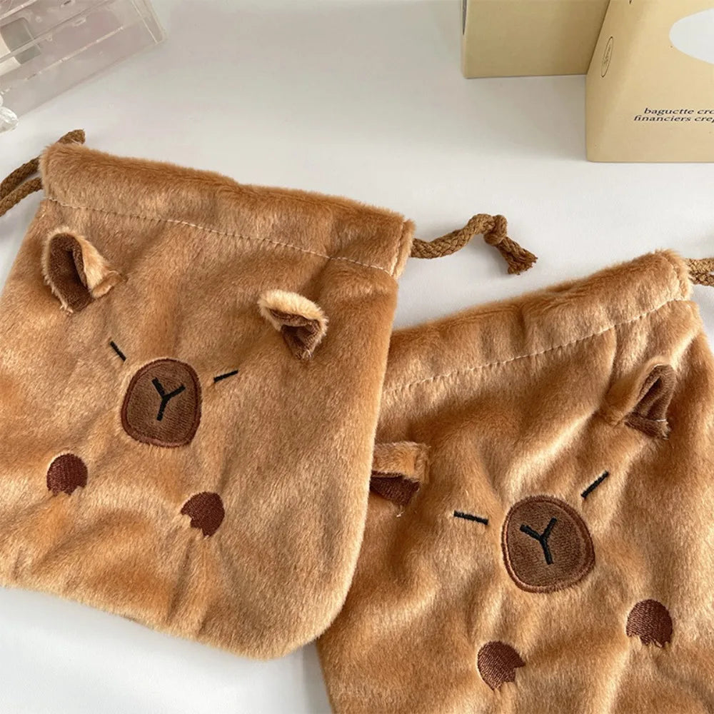 Capybara Drawstring Pouch Bag